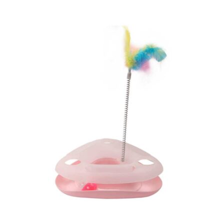 CARROUSEL TRIANGULAR PARA GATOS-ROSA-