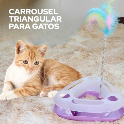CARROUSEL TRIANGULAR PARA GATOS-LILA-
